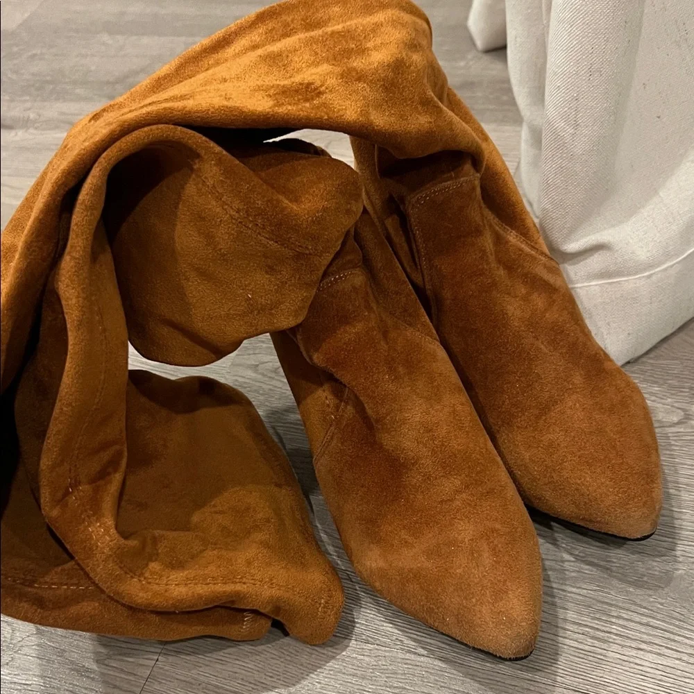 Marlo Tan Over-the-Knee Suede Boot